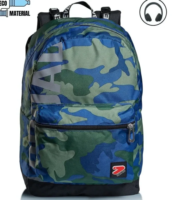 Cheap Seven Zaino ® Reversibile Con Cuffie - The Double Camo Royal