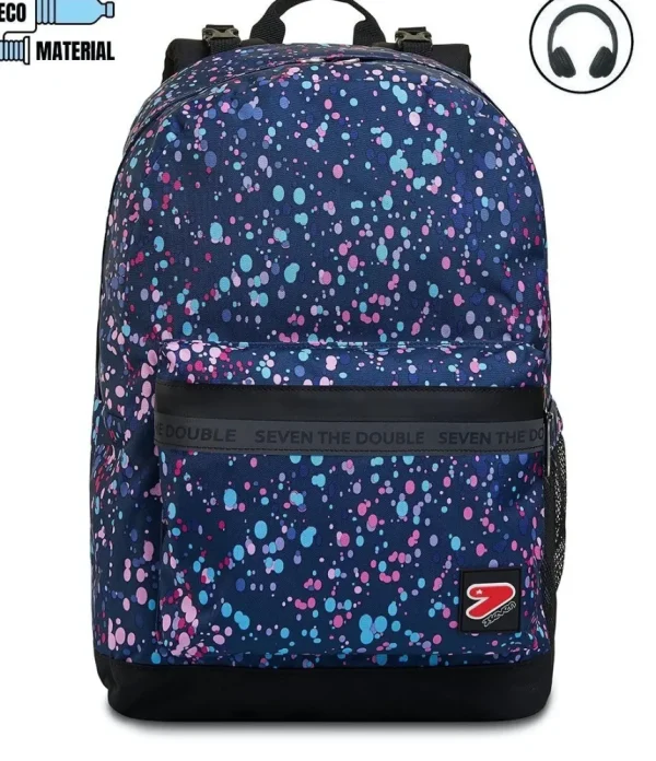 Hot Seven Zaino ® Reversibile Con Cuffie - The Double Color Spots